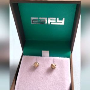 Sterling Silver & 0.09 CT. T.W. Diamond Earrings